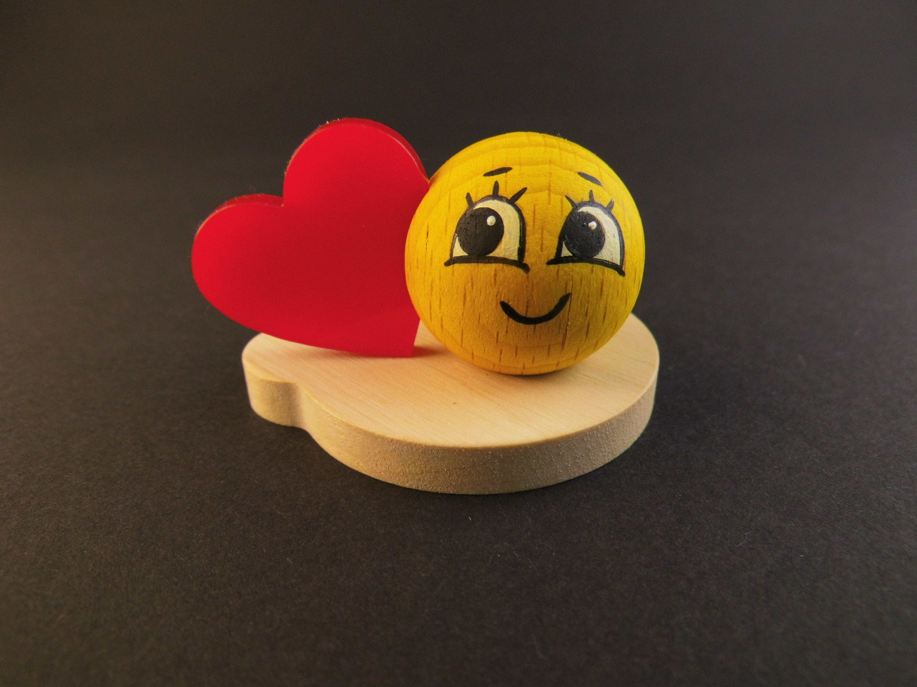Miniatur Figur Holz "Smilinka" Liebe Sammelfigur